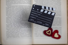 Movies Adapted From Books And Hearts, Cinema Concept	

