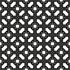 Poster - Seamless black ornament. Vector same connected shapes.
