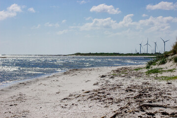 Wall Mural - Seaside and wind power plants