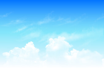Wall Mural - Blue sky with beautiful natural white clouds.blue sky vector background.