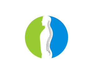 Sticker - Human back spine in the circle shape logo