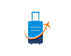 Canvas Print - Flight airplane in the traveling bag logo