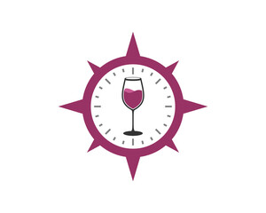 Poster - Wine glass inside the compass logo