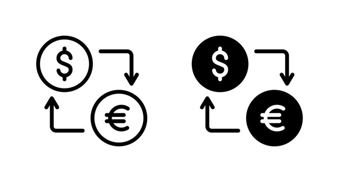 Money exchange icon vector for web, computer and mobile app
