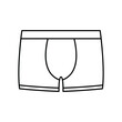Underpants icon. Linear men's underwear icon. Vector illustration. Men's underpants vector icon. Black linear underwear icon