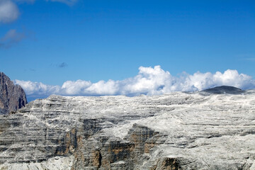 Wall Mural - Landscape in the Sella group in the Dolomiltes, a mountain range in northeastern Italy