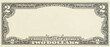 Blank front sample of US two dollar banknote with full empty middle area. Blank obverse side two dollar bill for design purposes. Mock-up for your picture and text.