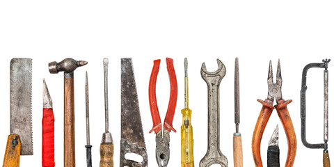 Work tools isolated on white background