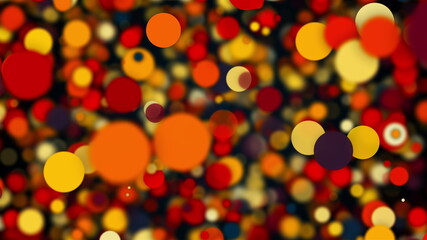 Poster - Abstract vivid backdrop with many of multicolored transparent round particles. Computer generated 3d render