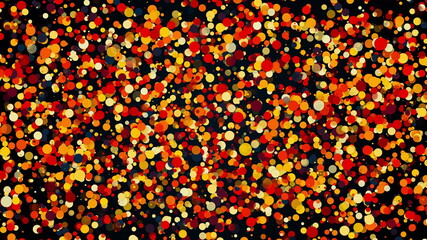 Poster - Abstract vivid backdrop with many of multicolored transparent round particles. Computer generated 3d render