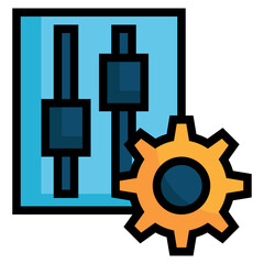 Wall Mural - gear filled outline icon