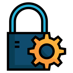 Wall Mural - lock filled outline icon