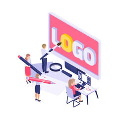 Poster - Branding Isometric Concept