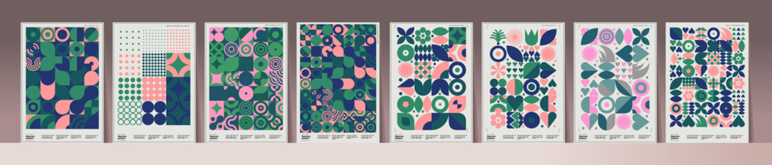 Wall Mural - abstract geometric patterns. a set of vector illustrations. mega collection of art paintings. ideal 