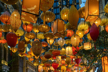 Colorful Lanterns Hang On The Wall