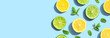 Fresh lemons and limes overhead view