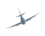 Fototapeta  - Flying airplane or airliner. Aircraft transport. Passenger flight jet airplane, aviation vehicle. Civil aircraft journey and aviation symbol. Wing flight transport