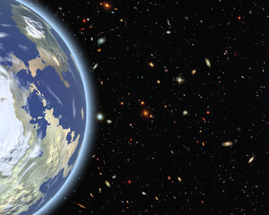 Wall Mural - magnificent earth in outer space. the elements of this image furnished by nasa.