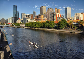  View of the Yarra River and Flinders Walk from Southbank Promenade.