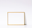 © Anneleven - Golden frame on white furniture, luxury home decor and design for mockup, poster print and printable art, online shop showcase.