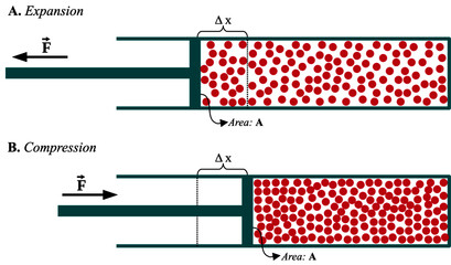 Fototapete - work of expansion and compression in thermodynamics