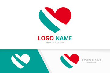 Wall Mural - Heart, love logotype combination design template. Logotype for clinic, medical center business card