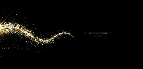 Wall Mural - glitter background, luxury gold stardust light