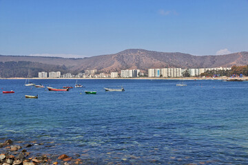 Wall Mural - The view on Papudo village, Pacific coast, Chile