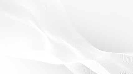 Aufkleber - Dot white gray wave light technology texture background. Abstract big data digital concept. 3d rendering.