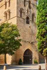 Wall Mural - Torre Abacial or Abbey tower of the Church of Santa María de los Reyes in the historic town of Laguardia