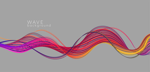 Aufkleber - Vector abstract background with color abstract wave