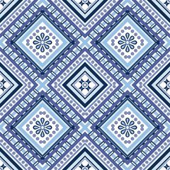 Naklejka na meble Ethnic geometric oriental seamless pattern traditional design for background carpet wallpsper clothing wrapping batik fabric vector illustration embroidery style ikat gypsy indian maxican decorate 