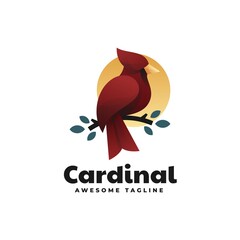 Vector Logo Illustration Cardinal Gradient Colorful Style.