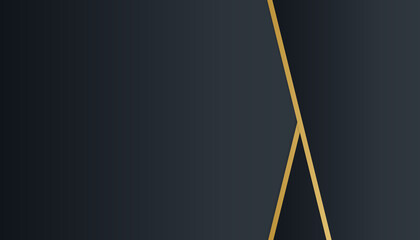 Black abstract background with golden lines. Black gold background overlap dimension abstract geometric modern. Elegant navy black gold background with overlap layer. Suit for business and corporate