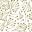 Seamless vector pattern with branches isolated on white background. Floral endless pattern. Textile, fabric, wrapping paper design.