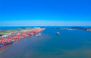 Wall Mural - Yangshan deep water port, Zhoushan City, Zhejiang Province, China