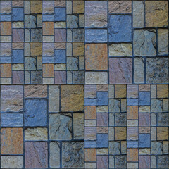 Poster - multicolor stone tile texture for pattern and background