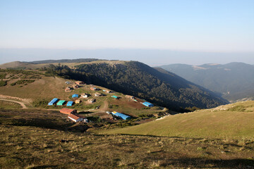 Poster - Turkish Black Sea Plateaus. Farmhouses and beautiful nature.