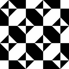 Poster - Squares and rhombuses checkered ornament. Vector simple shapes pattern. Geometric and checkered.