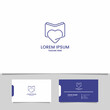 Simple and minimalist line art heart on book logo with business card template