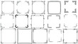 © Дмитрий - Set Black Simple Line Frame Collection Doodle Square Floral Frame Elements Vector Design Style Sketch Isolated Illustration For Banner