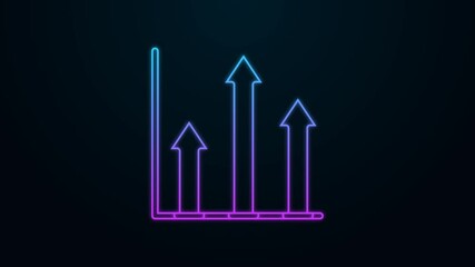 Wall Mural - Glowing neon line Pie chart infographic icon isolated on black background. Diagram chart sign. 4K Video motion graphic animation