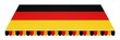 Markise in den Farben der deutschen Flagge