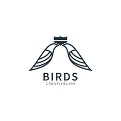 Wall Mural - Bird line logo design template, icon illustration