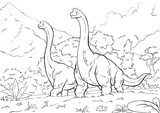 Fototapeta Dinusie - Coloring book for children with a dinosaur