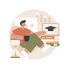 Poster - Personalized learning abstract concept vector illustration. Bite-sized learning, own pace, flexible process, individualized instruction plan, happy student, tailor education abstract metaphor.