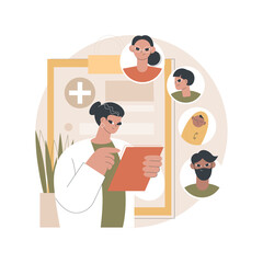 Poster - Family doctor abstract concept vector illustration. Visit your doctor, medical family practice, primary healthcare provider, general practitioner, physician service, insurance abstract metaphor.