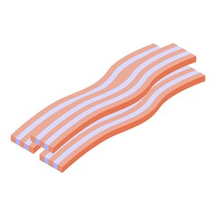 Wall Mural - Bacon icon isometric vector. Pork bacon meat. Ham streaky meat