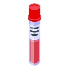 Poster - Blood test tube icon isometric vector. Lab medical test. Drug laboratory drop