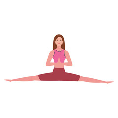 Sticker - cute woman practicing yoga